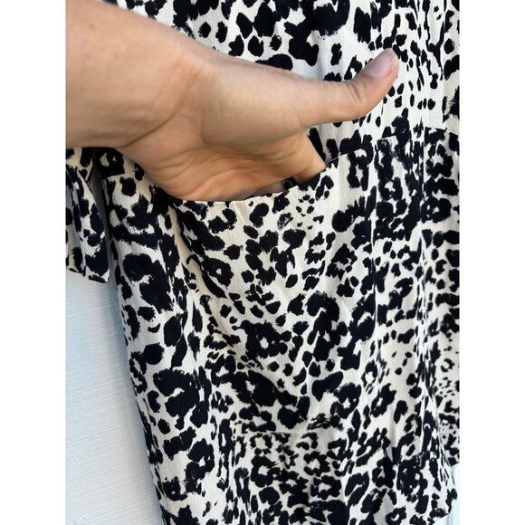 J.Crew Leopard Print Shift Dress, Long Sleeve, Pockets, Sz 6 - Picture 3 of 8